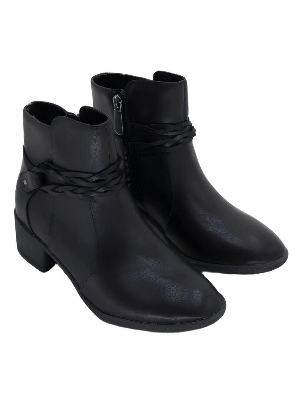 Style Co Womens Ruby Almond Toe Belt Ankle Boots Black Beauty Sz 5M - Picture 4 of 6